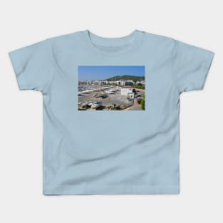 The Boatyard and Marina at Santa Eulalia, Ibiza Kids T-Shirt